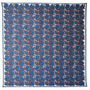 Carré 90 Floral Bleu Indigo profond & Marron Acajou